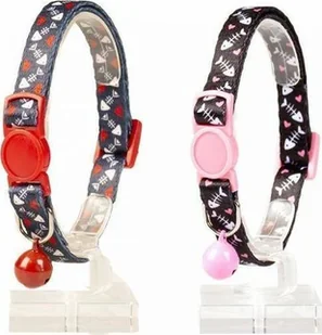 Duvo+ DUVO+ OBROŻA KOT W RYBKI SZARA/CZARNA 20-30cm / 10mm 11189 - Obroże dla kotów - miniaturka - grafika 1