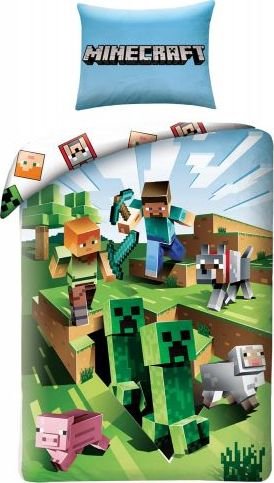 Darymex Pościel bawełna 160x200+1p70x80 Minecraft Creative
