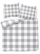 Pościel - Pościel z bawełny, szaro-biała krata wz.3840a , 160x200 cm, 3 elementy - miniaturka - grafika 1