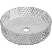 Umywalki - Mexen Aura szklana umywalka nablatowa 39 x 39 cm, szary - 24013966 - miniaturka - grafika 1