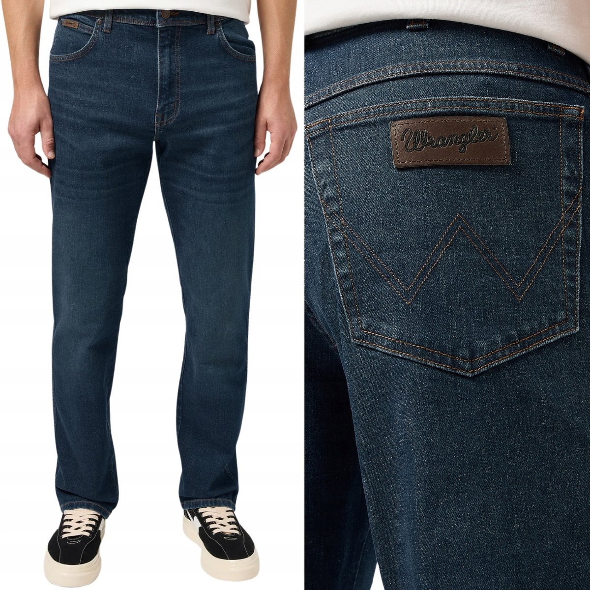 Wrangler TEXAS Spruce klasyczne proste spodnie jeansowe W38 L32