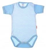 Body dla niemowląt - Body KRÓTKI rękaw 100% Bawełna PASKI BŁĘKIT r 104 KLEKLE - miniaturka - grafika 1