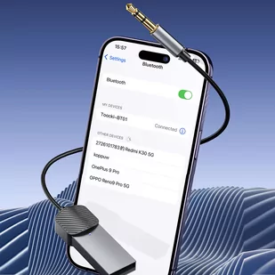 Adapter Audio Transmiter Odbiornik dźwięku UltraBoost Bluetooth Aux USB Szary - Lampy pozostałe - miniaturka - grafika 3