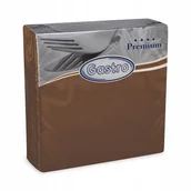 Naczynia i sztućce jednorazowe - Serwetki Flizelinowe Premium Brązowe 40 X 40cm 50sztuk - miniaturka - grafika 1