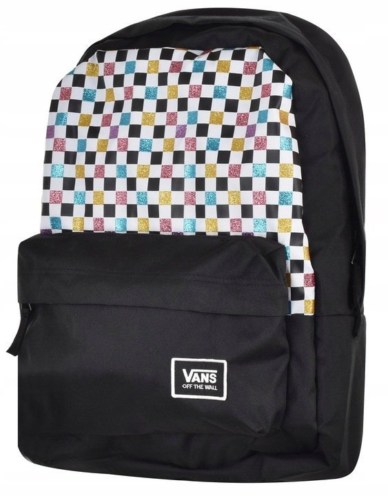 PLECAK VANS GLITTER CHECK BROKATOWY MIEJSKI SZKOLNY 22L Z LOGO HIT SEZONU