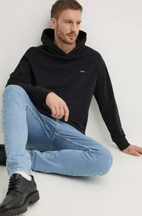 Calvin Klein bluza bawełniana męska kolor czarny z kapturem - Bluzy męskie - miniaturka - grafika 1
