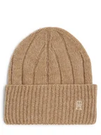 Czapki damskie - Tommy Hilfiger - Czapka damska z domieszką alpaki, beżowy - miniaturka - grafika 1