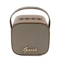 Głośniki przenośne - Głośnik mobilny GUESS Speaker Mini 4G Leather Script Logo Brązowy - miniaturka - grafika 1