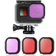 Akcesoria fotograficzne - Zestaw Obudowa Wodoszczelna 50m + Filtry Czerwone do GoPro Hero 9 Black - miniaturka - grafika 1