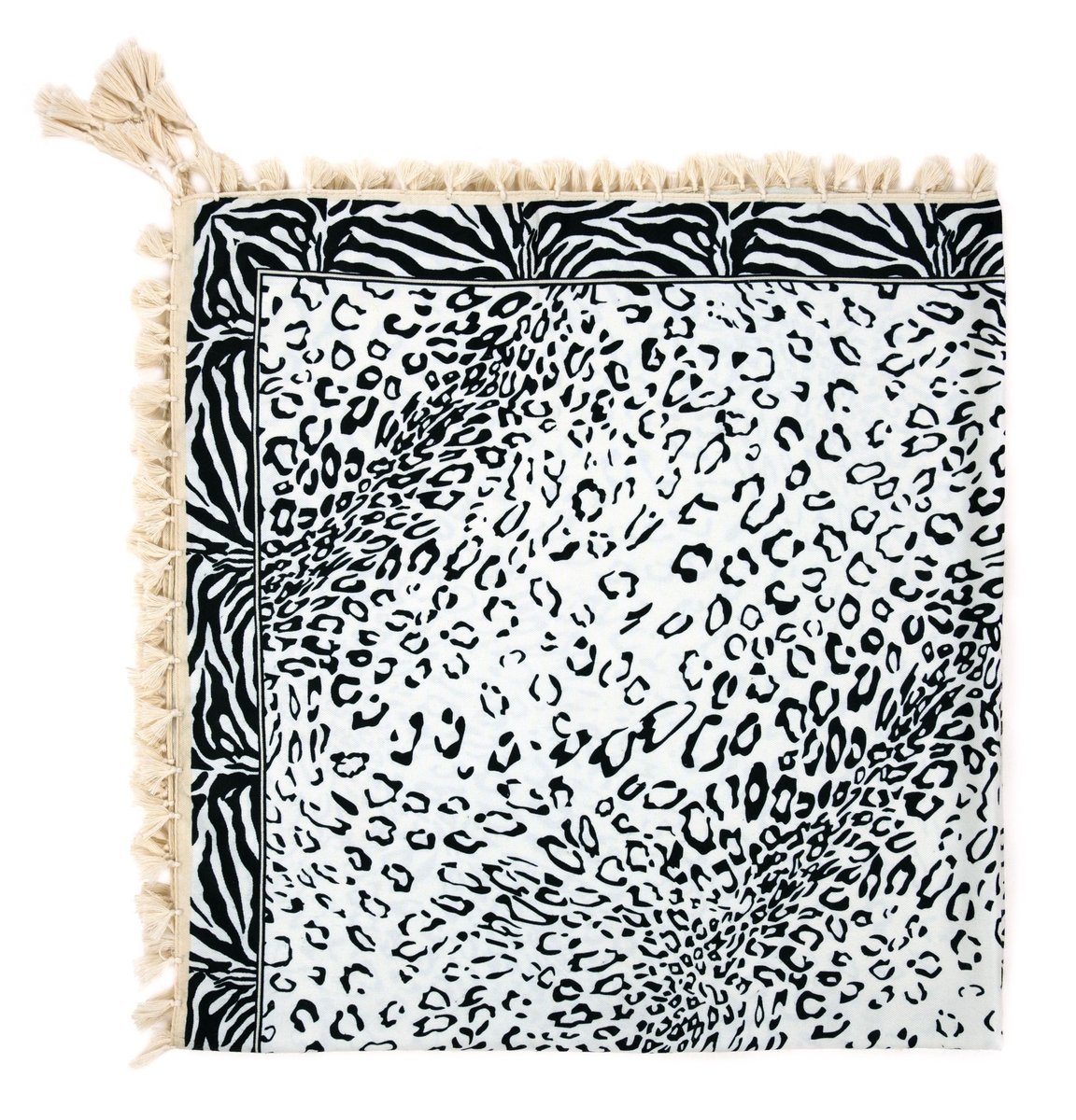 Chusta Damska W Panterkę Szal Szalik We Wzory Z Frędzlami Wiosenna Duża