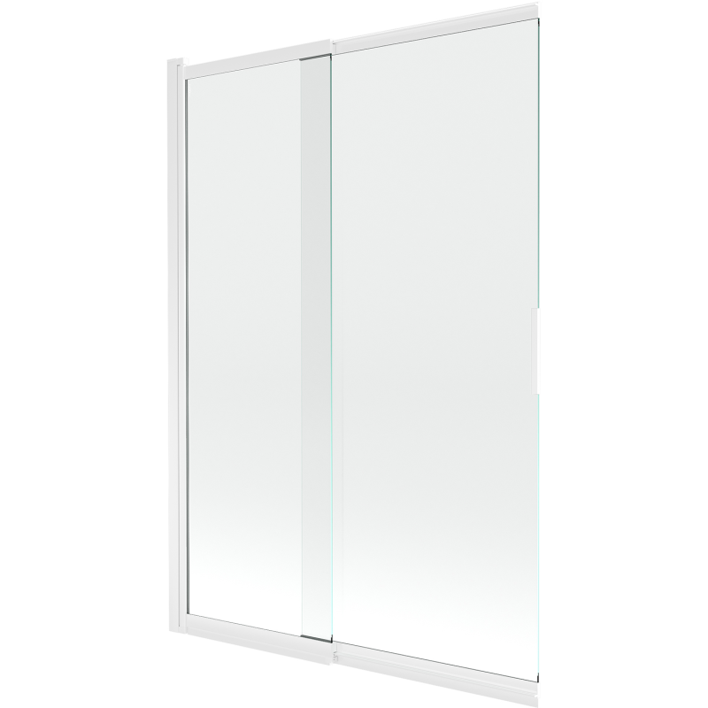Mexen Fox parawan nawannowy 2-skrzydłowy przesuwny 120 x 150 cm, transparent, biały - 891-120-002-20-00