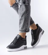 Botki damskie - Czarne sneakersy z brokatem Bonevil-37 - miniaturka - grafika 1