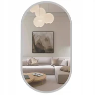 Lustra - LUSTRO SREBRNE W RAMIE OWALNE 90x55 CM DO SALONU ŁAZIENKI PRZEDPOKOJU - miniaturka - grafika 1