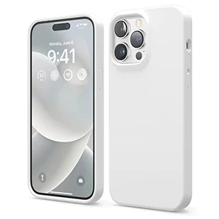 elago Etui kompatybilne z iPhone'em 14 Pro Max, etui z płynnego silikonu, etui ochronne na całą obudowę, odporne na wstrząsy, smukłe etui na telefon, miękka wyściółka z mikrofibry, 17.0 cm (białe) - Etui i futerały do telefonów - miniaturka - grafika 1