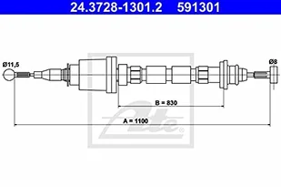 ATE LINKA SPRZĘGŁA 24.3728-1301.2 VOLVO 740 2.0 103KM 88-90 2.4TD 113KM 84-90 24.3728-1301.2 - Sprzęgła - miniaturka - grafika 1