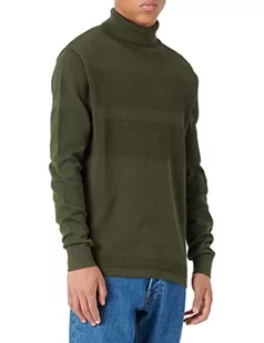 SELECTED HOMME SLHMAINE LS Knit ROLL Noos sweter męski, Forest Night, XXL, FOREST NIGHT, XXL - Swetry męskie - miniaturka - grafika 1