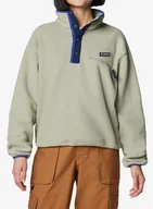 Bluzy sportowe damskie - Bluza damska Columbia Helvetia II Cropped Half Snap Fleece - safari - miniaturka - grafika 1