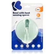 Sztućce dla dzieci - Kikkaboo Suction Bowl & Heat Sensing Spoon zestaw naczyń 4 m+ Mint 3 szt. - miniaturka - grafika 1