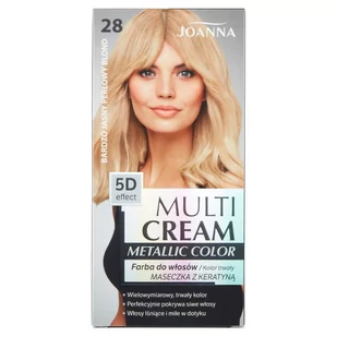 Joanna Multicream Metallic farba do włosów 28 jasny perłowy blond - Farby do włosów i szampony koloryzujące - miniaturka - grafika 1