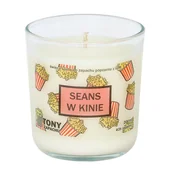 Świece - Naturalna świeca sojowa Seans w Kinie o zapachu słonego popcornu z nutą karmelu, ręcznie robiona, w szklanym naczyniu, idealna jako prezent, upominek - miniaturka - grafika 1