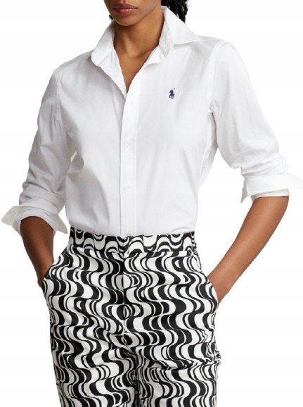 POLO RALPH LAUREN KOSZULA DAMSKA BIAŁA Z HAFTEM DŁUGI RĘKAW 36 I_A