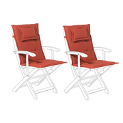 Fotele i krzesła ogrodowe - Beliani Zestaw 2 poduszek na krzesła ogrodowe bordowy MAUI - miniaturka - grafika 1