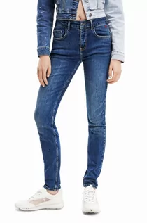 Spodnie damskie - Desigual jeansy damskie - grafika 1
