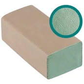 Stojaki na ręczniki papierowe - Ręcznik ZZ zielony makulatura 1-warstwowy 38g 4000szt. 20op. X 200 listków 23x25cm IDEST /RZZZ4/ - miniaturka - grafika 1