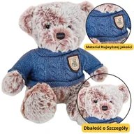 Maskotki i pluszaki - Pluszowa Maskotka Przytulanka Miś Szary Niebieski Sweterek 21cm LEAN Toys - miniaturka - grafika 1