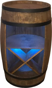 Drewniana beczka barek 80cm i stojak na wino. Oświetlenie LED RGB z pilotem - Kredensy Drewniana beczka barek 80cm i stojak na wino. Oświetlenie LED RGB z pilotem - Kredensy - miniaturka - grafika 1