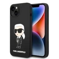 Etui i futerały do telefonów - Karl Lagerfeld KLHMP14SSNIKBCK iPhone 14 6,1" hardcase czarny/black Silicone Ikonik Magsafe - miniaturka - grafika 1