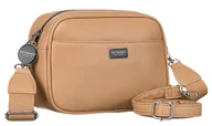 Torebki damskie - Klasyczna beżowa torebka damska na ramię mała listonoszka ze skóry ekologicznej PETERSON w zestawie dwa paski kieszonki na drobiazgi - miniaturka - grafika 1