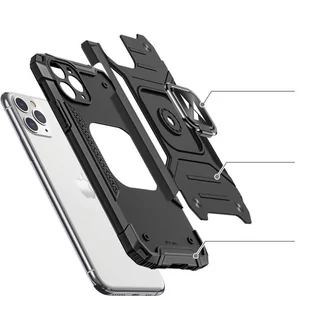 Wozinsky Ring Armor pancerne hybrydowe etui pokrowiec + magnetyczny uchwyt iPhone 11 Pro różowy - Etui i futerały do telefonów - miniaturka - grafika 3