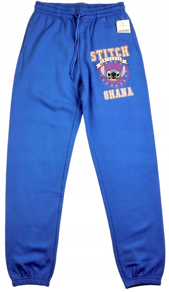 Spodnie dresowe damskie Disney Stitch Universe Ohana r. M Kieszenie Haft