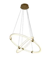 Lampy sufitowe - Sonic double - żyrandol 60cm - podwójny pierścień ring LED biały złoty - miniaturka - grafika 1