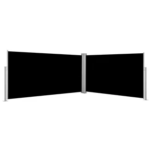 vidaXL vidaXL Parawan rozsuwany 160x600 cm Czarny - Markizy - miniaturka - grafika 1