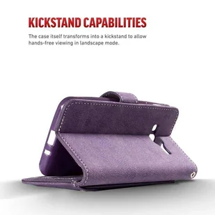 Zizo Slide Out Wallet Pouch Skórzane etui iPhone X z kieszeniami na karty wewnątrz oraz na zewnątrz etui + stand up (Purple) - Etui i futerały do telefonów - miniaturka - grafika 4