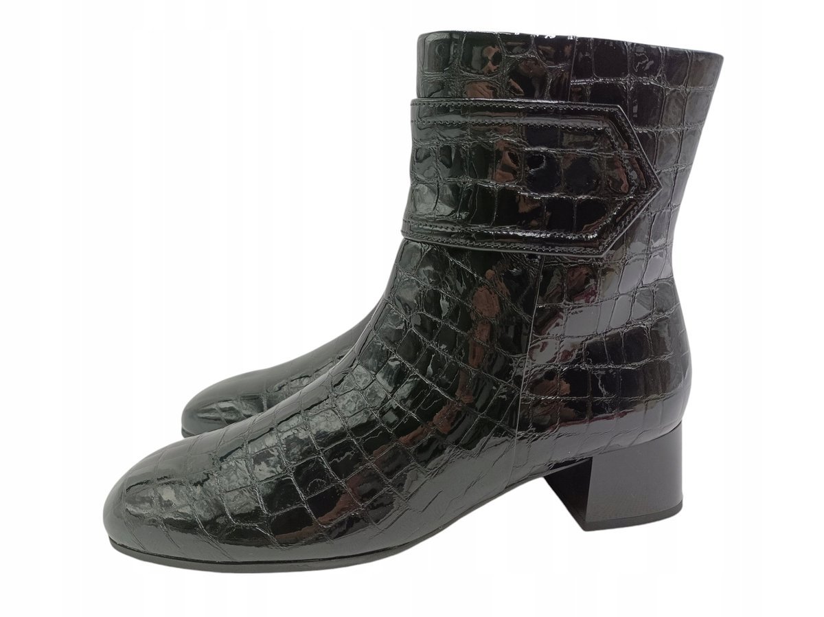 Gabor 55.700.90, czarne botki damskie na obcasie, rozmiar 40