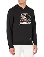 Bluzy męskie - STARTER BLACK LABEL Męska bluza z kapturem All Net Hoody, czarny, XL - miniaturka - grafika 1