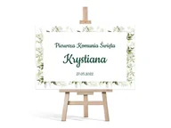 Gadżety na imprezę - Plakat komunijny personalizowany - I Komunia Święta - 90x60 cm - miniaturka - grafika 1