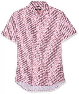 Koszule męskie - Seidensticker Męska koszula biznesowa Slim z krótkim rękawem z kołnierzem typu Button-down, miękki nadruk kwiatowy - grafika 1