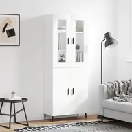 Witryny - vidaXL Witrynka, biała, 69,5x34x180 cm, materiał drewnopochodny - miniaturka - grafika 1