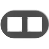 Klawisze i ramki - Ramka podwójna okrągła Karlik MINI - grafit - miniaturka - grafika 1