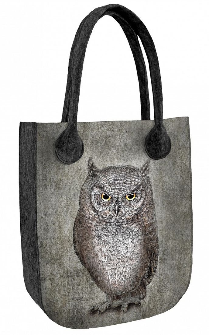 Torebka filcowa City Antracyt, nadruk Eleonora – shopperka damska, ekologiczny filc, zamek, mieści A4, udźwig do 10 kg, polska produkcja, ARCO Design