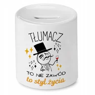 Skarbonki - Dla Tłumacza Skarbonka na Urodziny na Prezent z Nadrukiem ze Zdjęciem z Nad + Opakowanie na prezent (wzór 03) - miniaturka - grafika 1