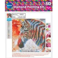 Malowanie po numerach - Mozaika diamentowa 5D KIT 20x20cm CENTRUM zebra 89620 /0452-6301-90/ PP1015-Z - miniaturka - grafika 1