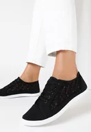 Trampki damskie - Czarne Tenisówki Pixosise - miniaturka - grafika 1