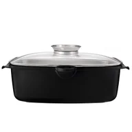Brytfanny - Brytfanna Z Pokrywą Stone Design Black 32X21Cm 6L - miniaturka - grafika 1