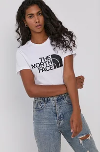 The North Face T-shirt bawełniany kolor biały - Koszulki sportowe damskie - miniaturka - grafika 1