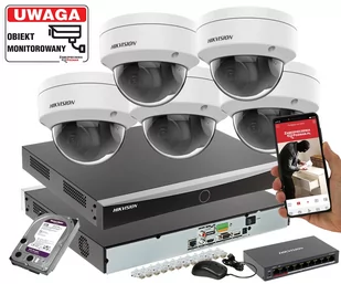 Monitoring sklepu 5 kamer Hikviision DS-2CD2143G2-I 4mpx Analityka Filtrowanie Acusense + Switch PoE - Zestawy do monitoringu - miniaturka - grafika 1